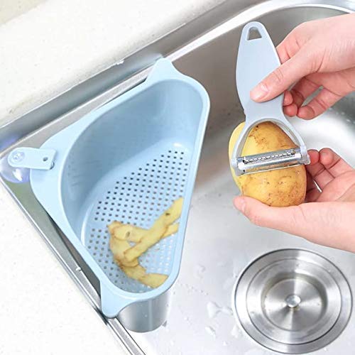 Sink Basket Strainer, Multi-Functional Kitchen Triangle Drain Sink Storage Rack, Corner Shelf Sink Sponge Holder