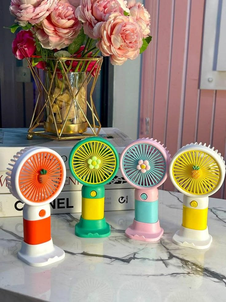Multicolour Mini Portable USB Hand Fan for Summer With 1000 Mah Battery| Rechargeable Hand fan for Women